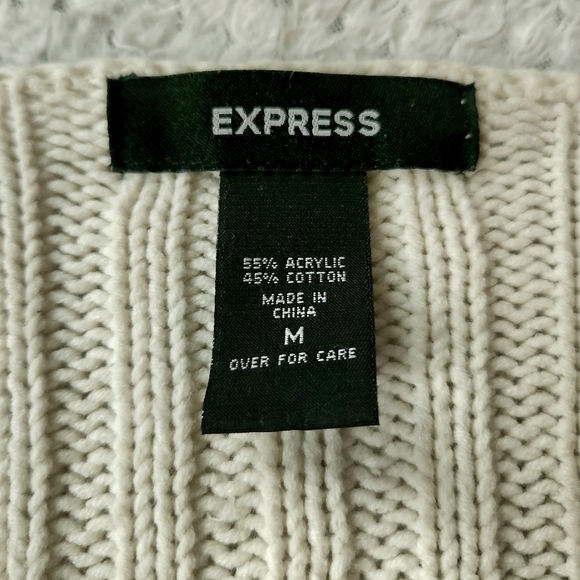 Express sz M Fringe Knit Sweater Cardigan - Picture 6 of 9